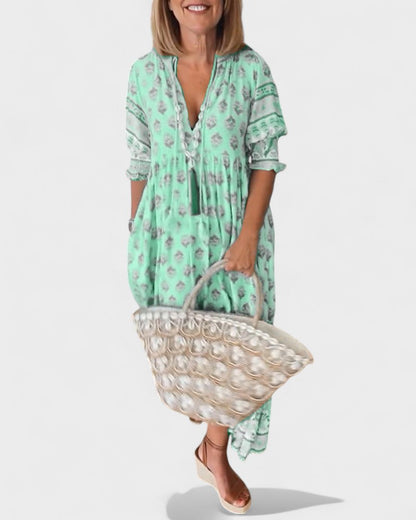 Boho-Look Jurk Met Knoopjes