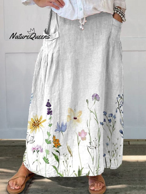 Aquarel Bloemen Katoenen Jurk