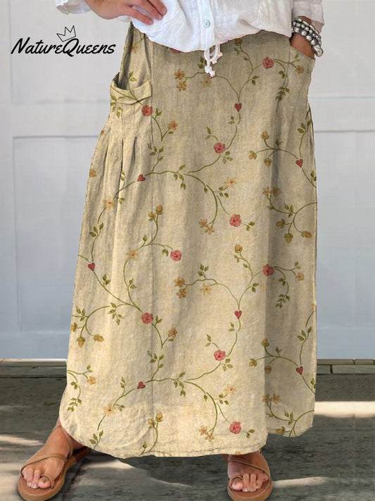 Retro Floral-Kunst Kokerrok