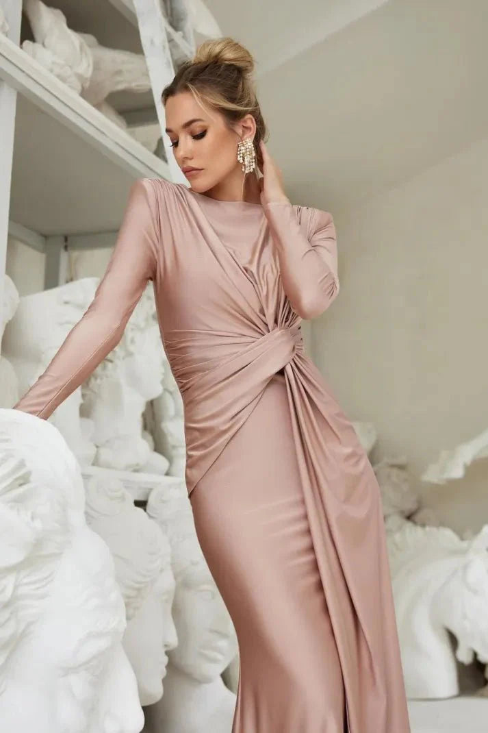 Elegant Twist-Front Maxi Jurk