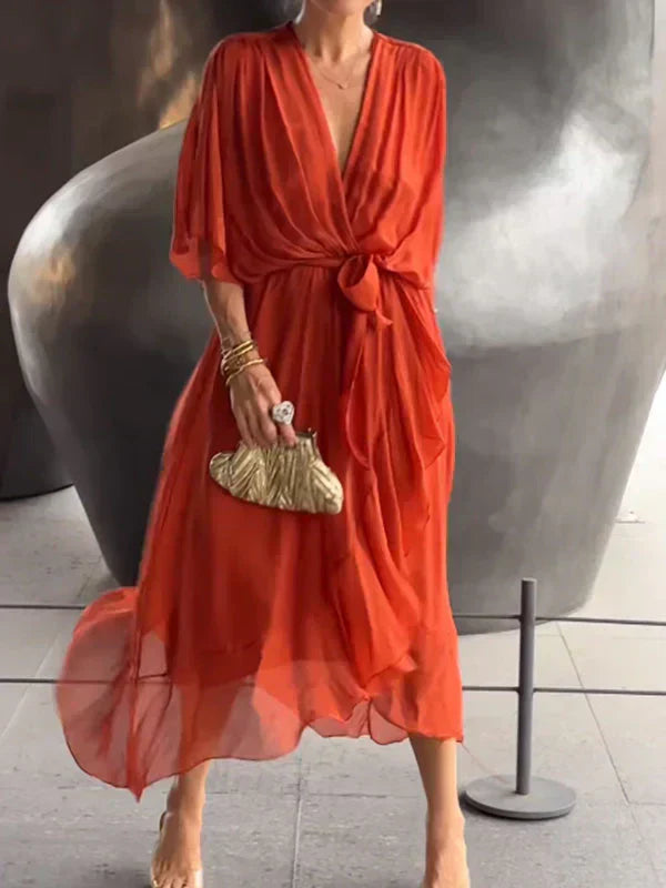Elegant Chiffon-Seide Jurk