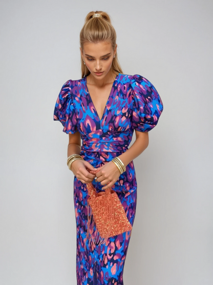 Arielle Kleurige Midi Jurk