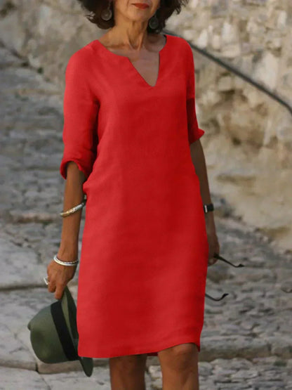 Elegante V-Hals Jurk