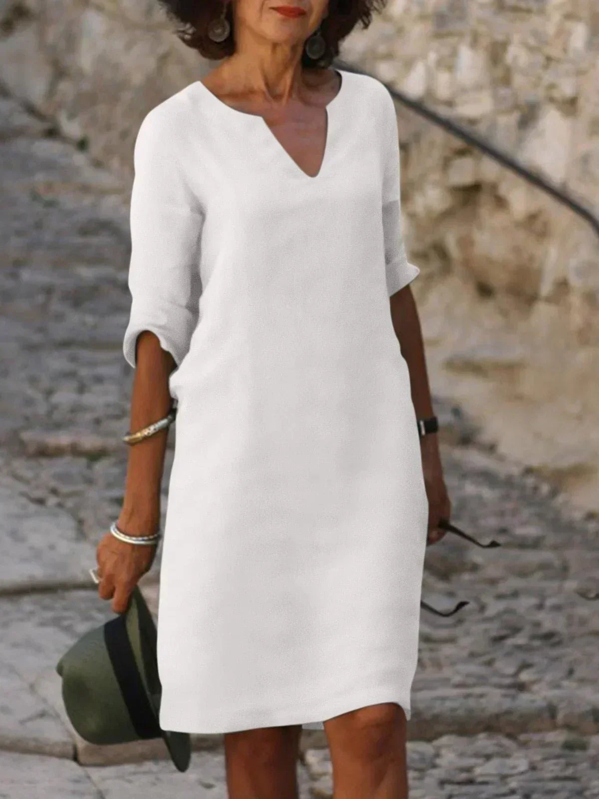 Elegante V-Hals Jurk