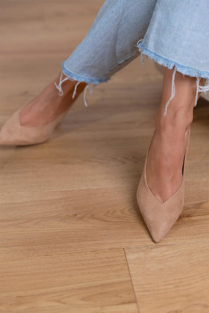 Elegante Suede Slingback Hak