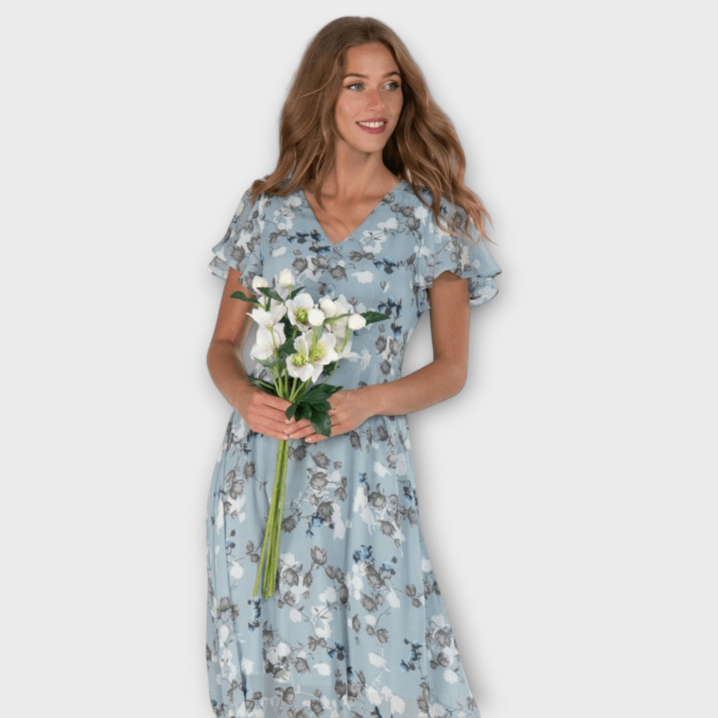 Vloeiende Bloemen Maxi Jurk