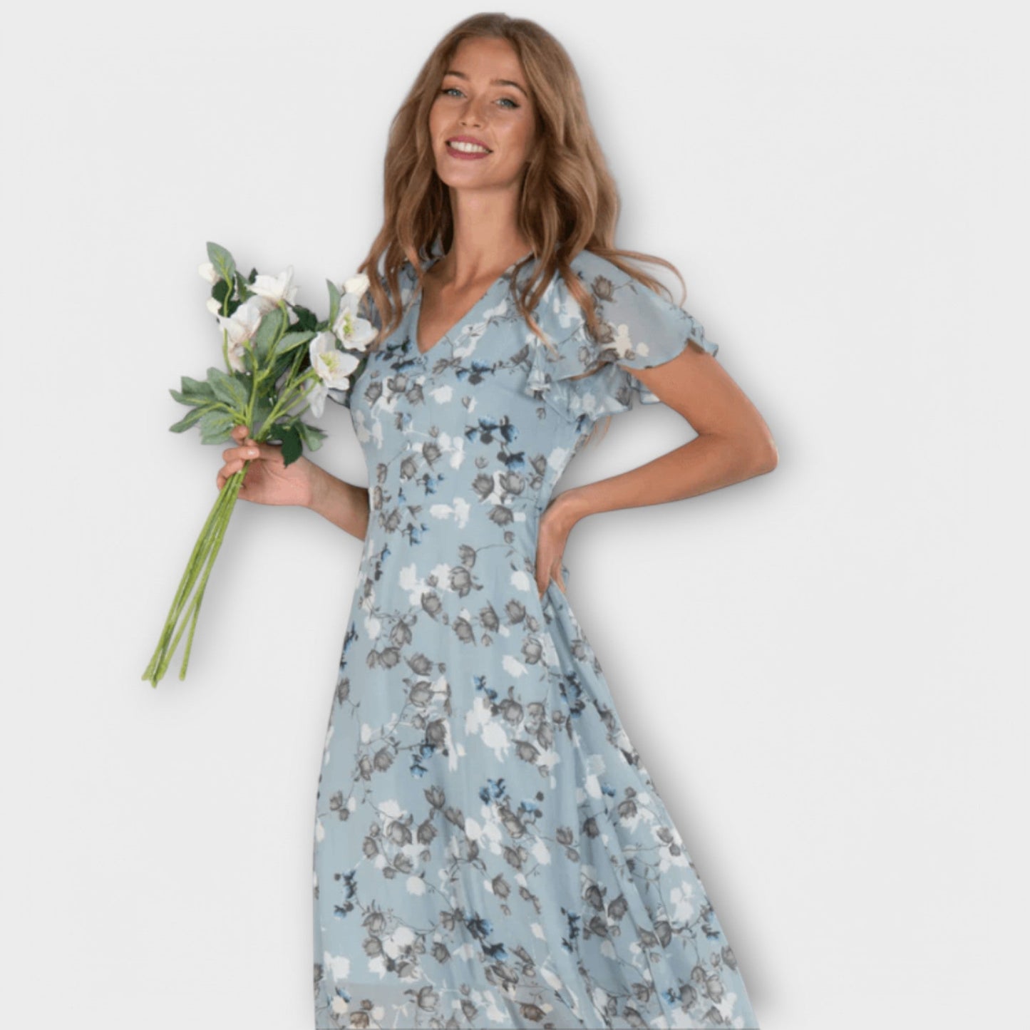 Vloeiende Bloemen Maxi Jurk