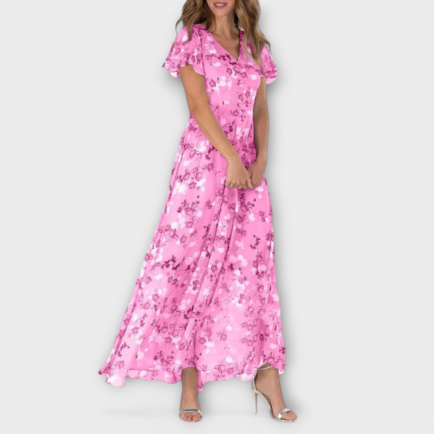 Vloeiende Bloemen Maxi Jurk