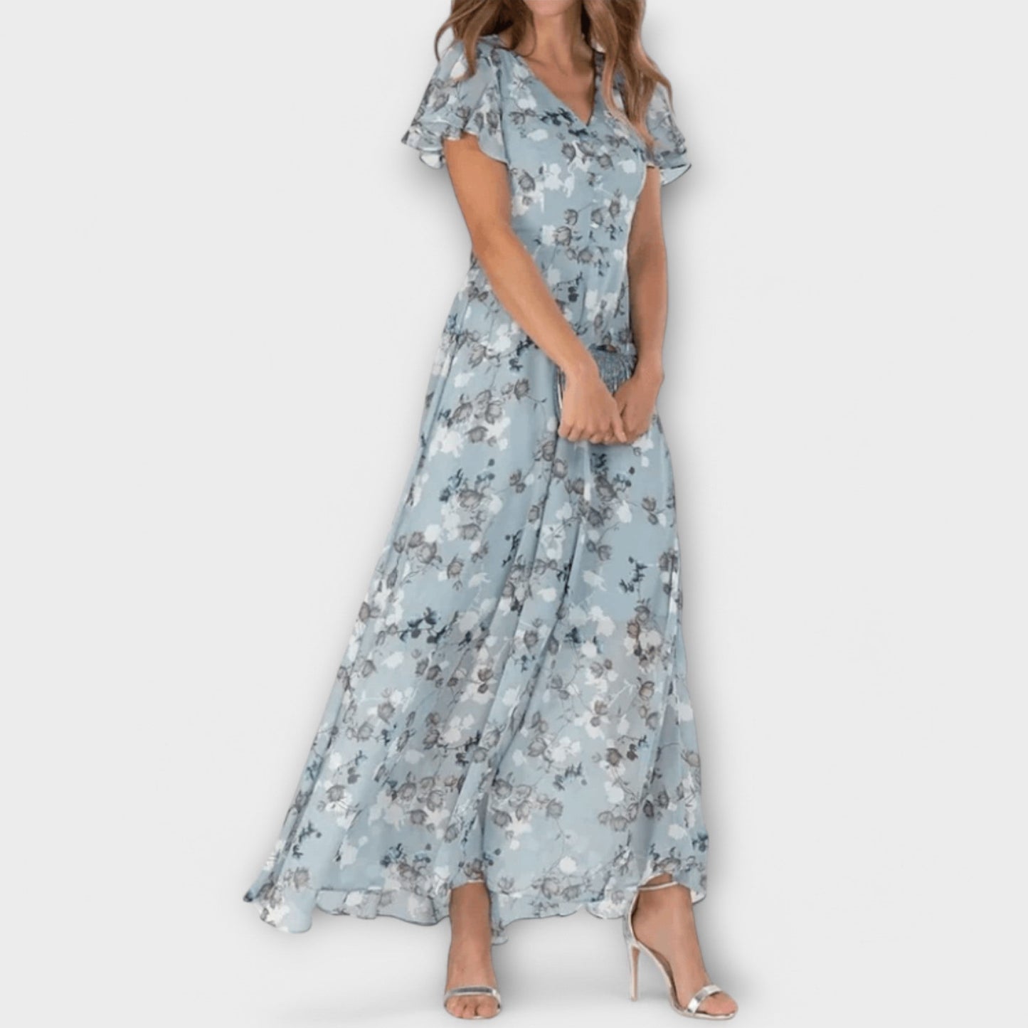 Vloeiende Bloemen Maxi Jurk